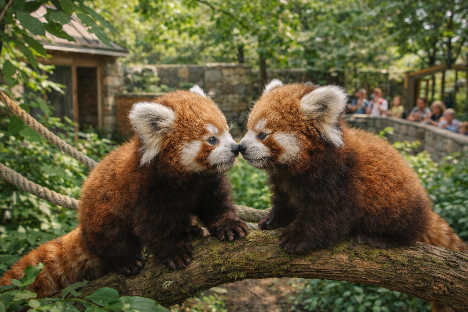 Red Panda cubs, named Joy and Henny