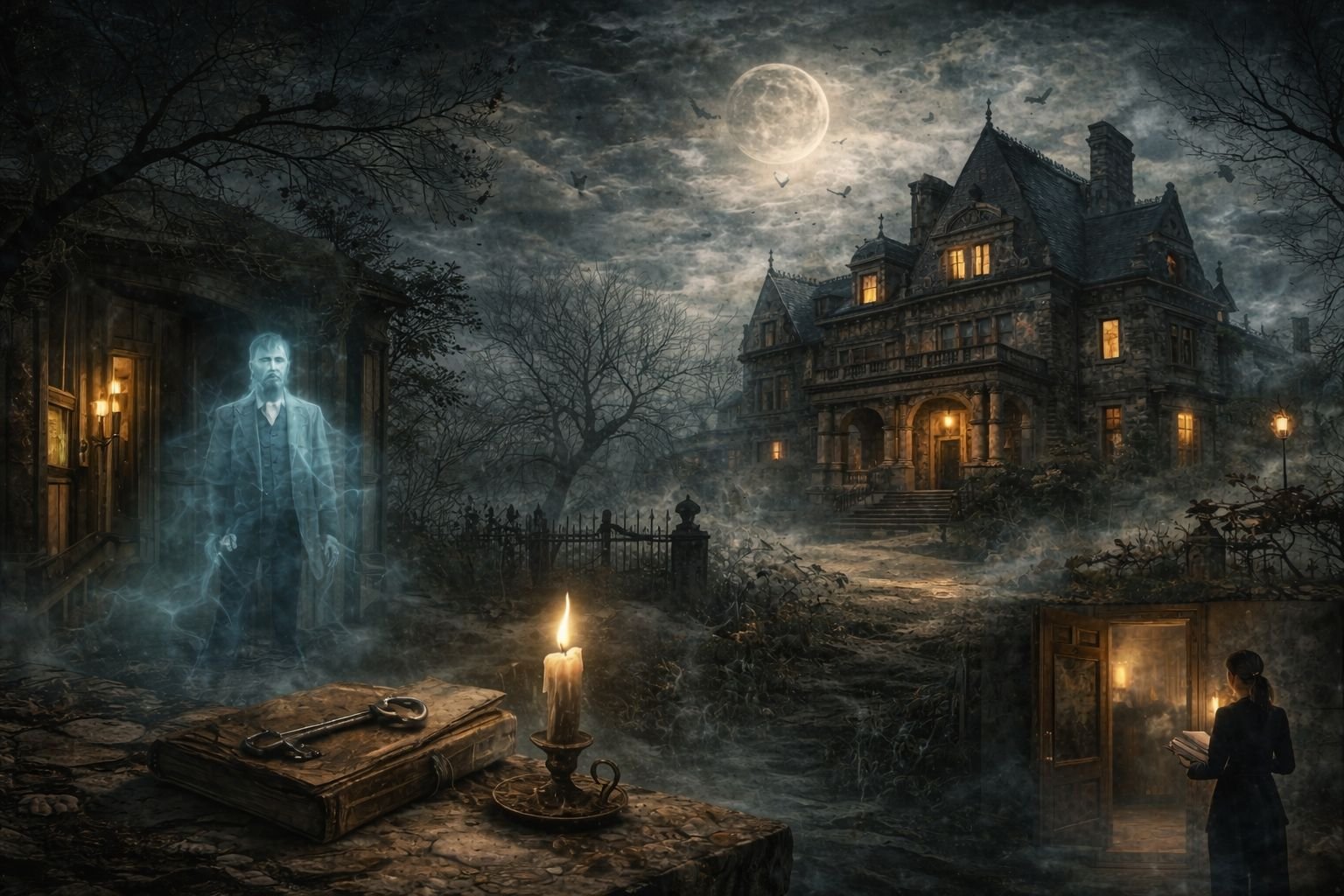 Haunted Mansion & Planetarium Night View