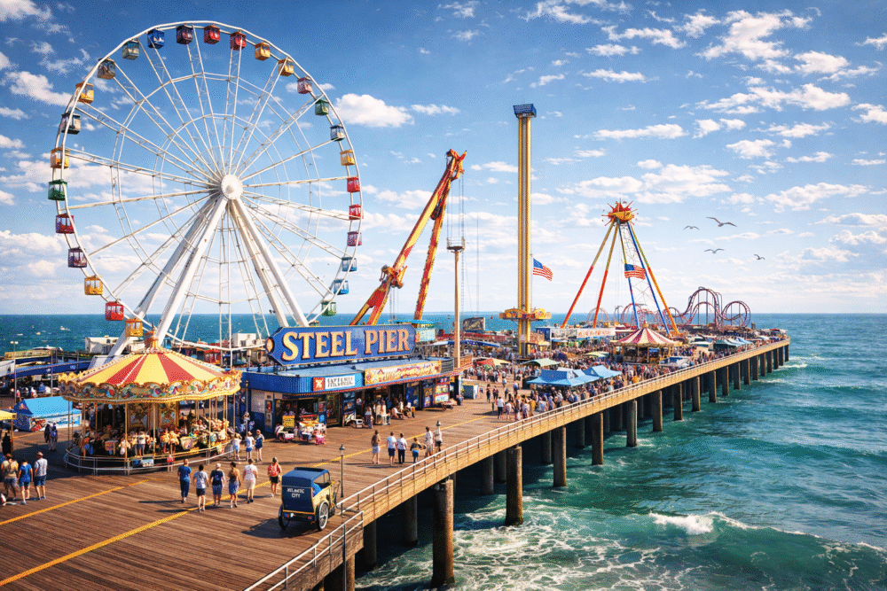 Take a spin on the iconic observation wheel at the historic Steel Pier.