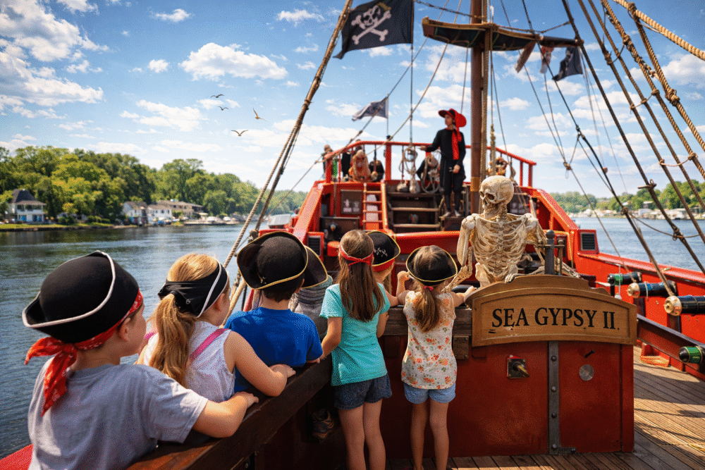 Kids on a boat at Jersey Shore Pirates Brick NJ