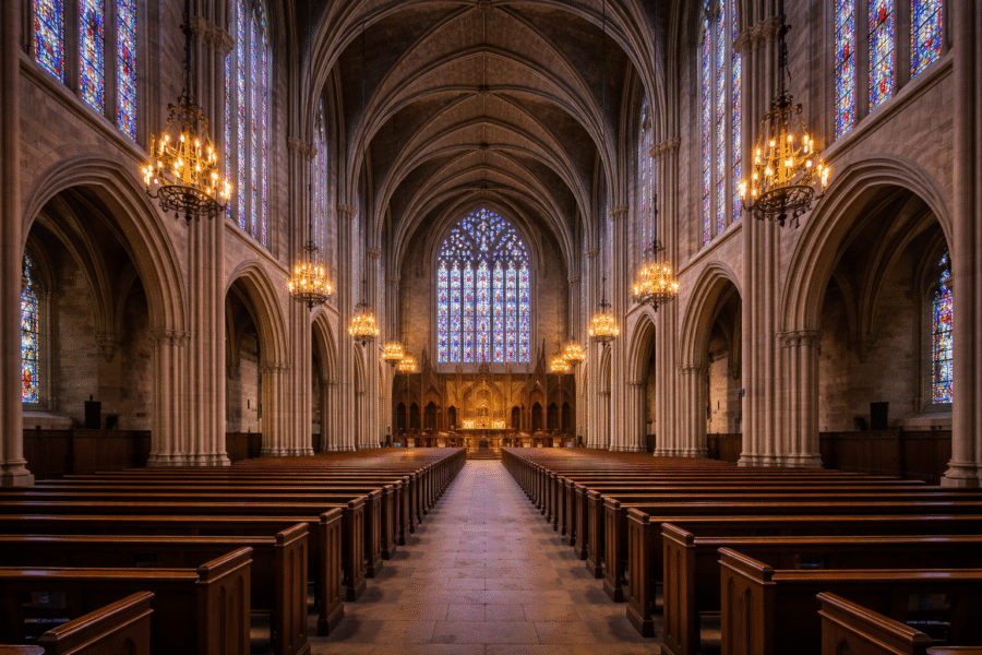 The breathtaking University Chapel feels like an ancient European cathedral.