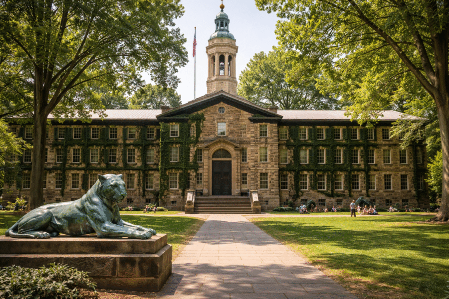 The historic Nassau Hall building at Princeton University NJ