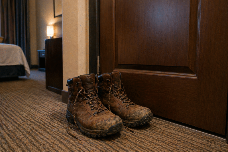 Using large shoes as basic solo travel safety tips