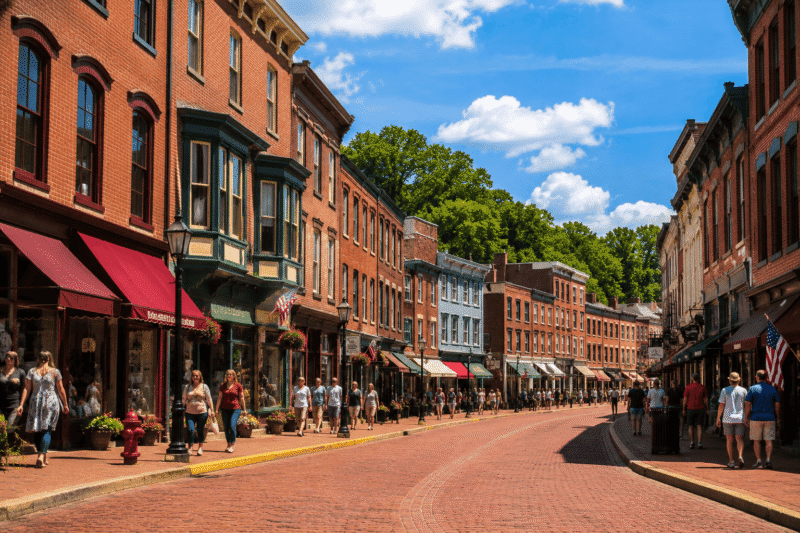 Shops on Galena Illinois Historic Main Street
