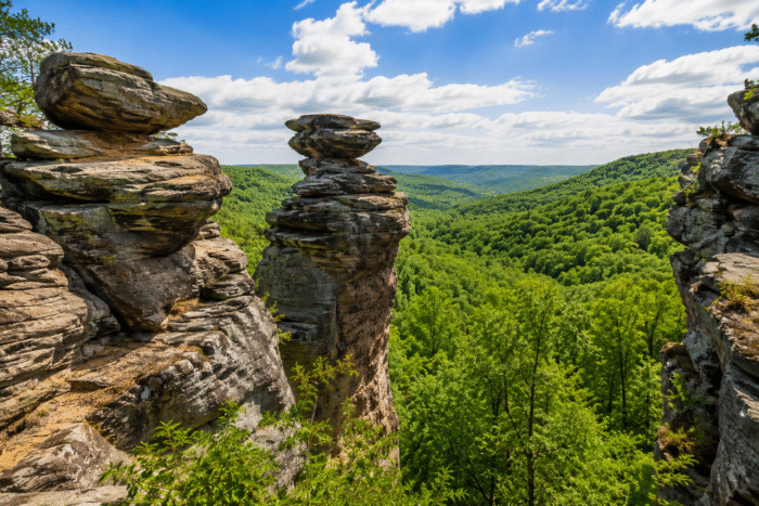Sandstone rocks in Shawnee National Forest Midwest Illinois